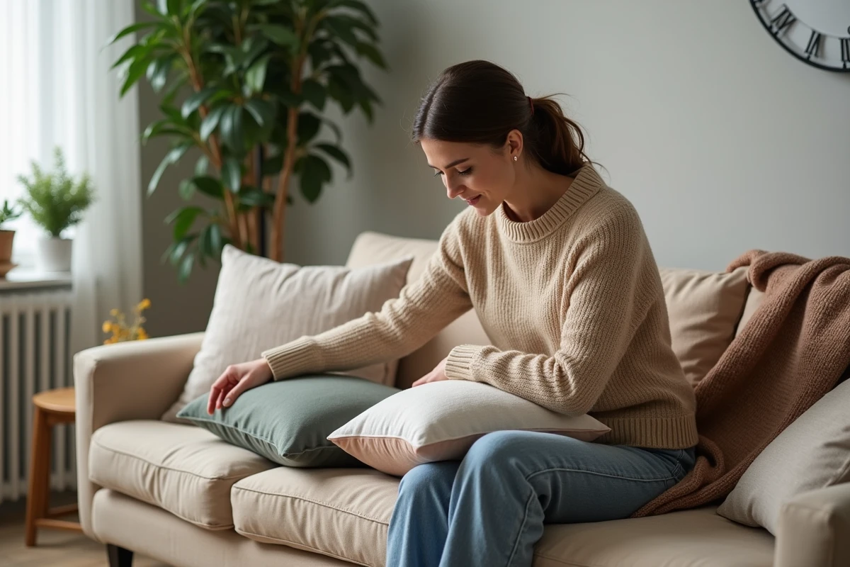 Coussin pour canapé marron clair : choix de la couleur idéale