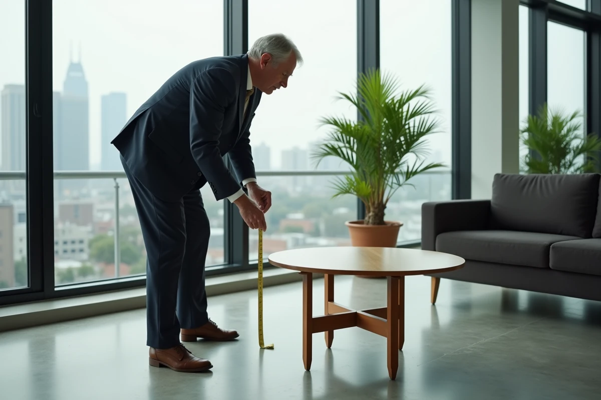 Homme vérifiant la hauteur d