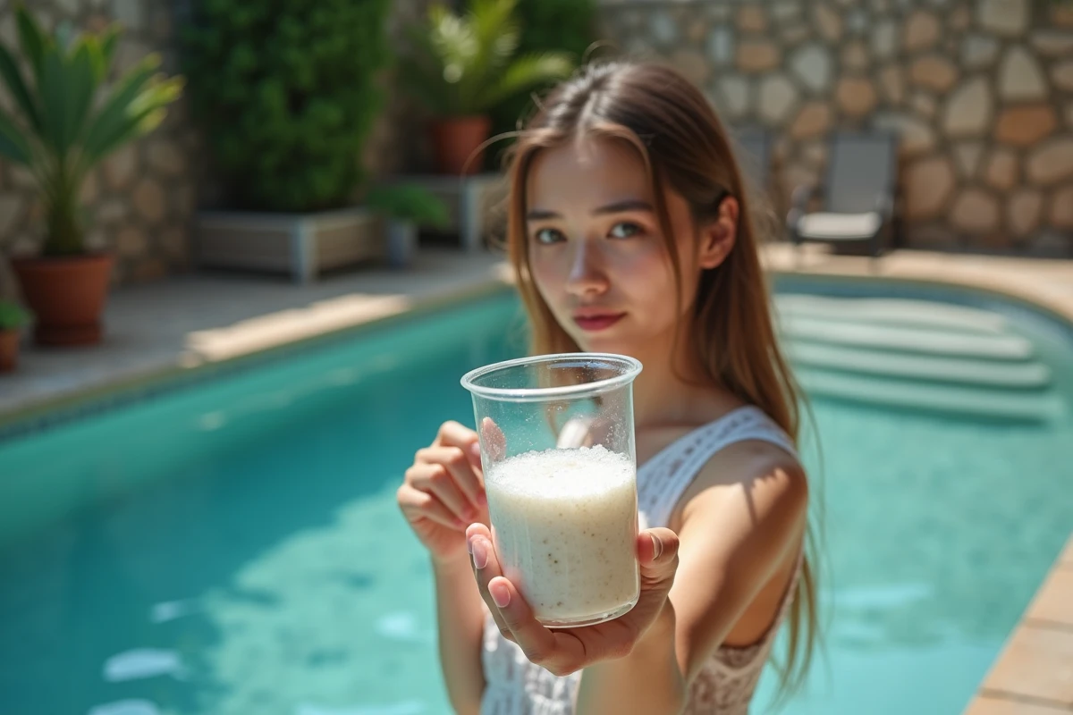 Jeune femme tenant un verre d
